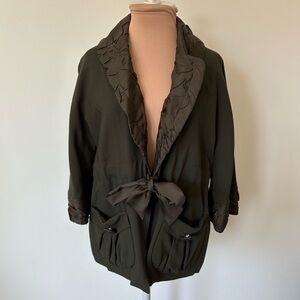 MARC by MARC JACOBS Textured Collar Wool Viscose Blend Green 3/4 Sleeve Jacket 6